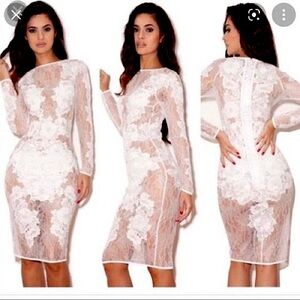 House of CB London White Lace Dress